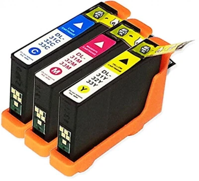 3PK Dell 32/33/34 Ink Cartridges New Chip For Dell Series  Printer V525 V725w - Image 1 of 4