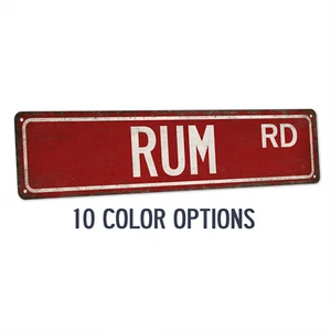 Rum Street Sign Home Bar DecorTiki Lounge Alcohol Tropical Man Cave 104180021015 - Picture 1 of 10