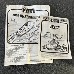 Vintage Star Wars Rebel Transport & ONE-MAN Sail Skiff Instructions Original