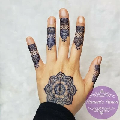 HIRAANI'S HENNA NATURAL Semi Permanent Jagua Gel Tattoo Hand Henna Mandala Temporary Tattoo Ink