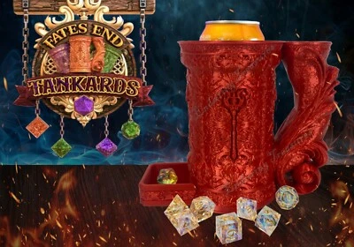 Torre y bóveda de dados de jarra SCORCERER; lata de cerveza pop Stein Flagon taza inserto TTRPG Foto 1 de 4