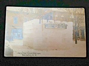 Postal de East Jaffrey, NH RPPC Bienvenido a Jaffrey 1922 Carnaval de Invierno - Imagen 1 de 2