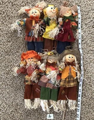 6Pcs 12» Пугало украшения Хэллоуин осень с палкой смешанные вы выбираете - Изображение 1 из 4