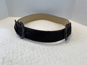 Vintage Women’s Carlisle Brown Leather and Calf Hair Belt Size M