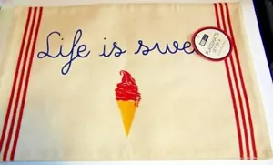 Table Trends Tischsets; "Life is sweet". 100% Baumwolle 13 x 19 4er Set - Bild 1 von 2