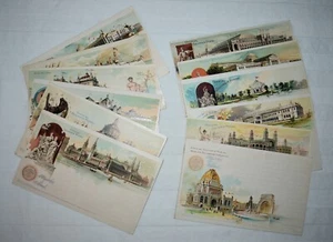 136v. 12x OFFICIAL SOUVENIR POSTALS 1893 WORLD'S COLUMBIAN EXPO, UNUSED EX-NM - Picture 1 of 5