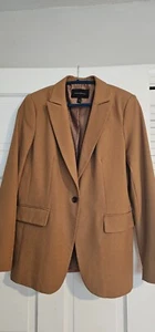 Banana Republic Woman's Camel Long Sleeve Lapel 1 Button Blazer Jacket sz10 - Picture 1 of 4