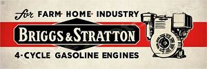 Briggs & Stratton 4 Cycle Engines 6" x 18" Metal Sign