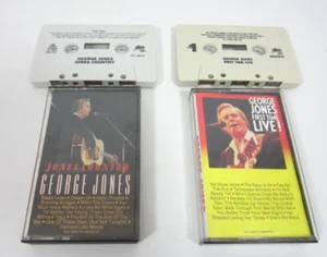 George Jones VTG Cassette Tapes Lot of 2 Jones Country & First Time Live - Picture 1 of 5
