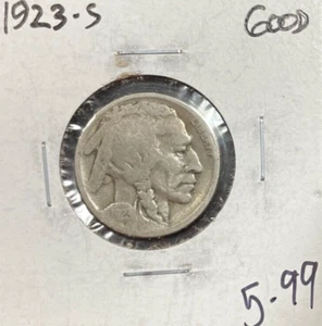 1923-S níquel de búfalo ~ bueno ~bonita moneda~ - Imagen 1 de 2