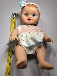 Vintage Lauer Water Baby Doll 9” Headband Diaper Outfit 1999 Blue Eyes - Picture 1 of 5