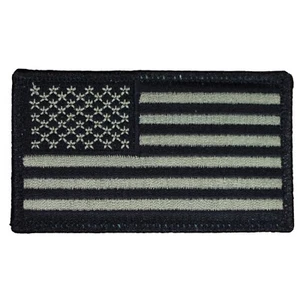 Olive Drab American Flag Patch - Green OD United States USA Badge 3-3/8" Iron On - Picture 1 of 1