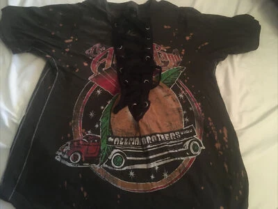 Camiseta TRUNK LTD Para Mujer Verde The Allman Brothers Banda Encaje Talla X-Pequeña Foto 1 de 4