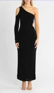SUBOO Beth One Shoulder Maxi Dress Black Pre owned Formal Size 8 AU - Picture 1 of 8