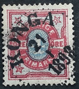 1898 Sweden 4 ore red & blue Numeral stamp cancelled Konga - Picture 1 of 2