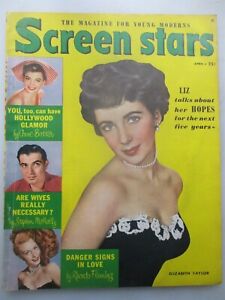 Screen Stars Magazine - April 1951 Issue - Elizabeth Taylor Cover
