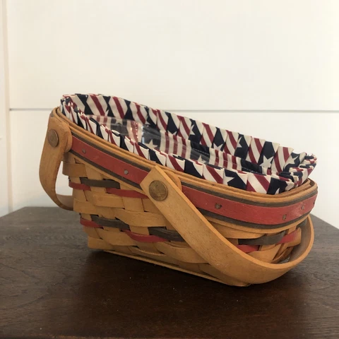 Vintage 1996 Longaberger All American Mini Vegetable Basket Liner Protector Cover