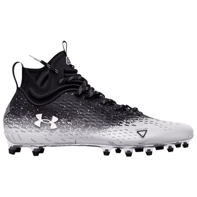 Botines de fútbol Under Armour para hombre Spotlight Lux Mc 2.0 EE. UU. 10 negros blancos nuevos sin caja Foto 1 de 4