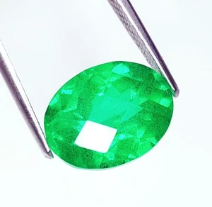 Natural Green Emerald Transparent 10 Ct Certified Loose Gemstone Oval Cut GB2 - Picture 1 of 14