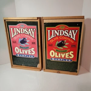 2 seltene Vintage 90er Lindsay Olive Co. Werbekiste aus Holz ca. 18 Zoll x 11,5 Zoll x 5 Zoll - Bild 1 von 13