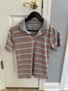 George Boys L/G 10-12 Striped Polo Shirt Grey 100% Polyester - Picture 1 of 5