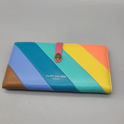 Kurt Geiger Soft Leather Kensington Colorful Striped NWT Wallet  $95 - Image 1 of 4