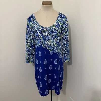 Vestido LILLY PULITZER Grande Beacon Azul Crepúsculo Showdown Mini Preppy Colorido - Imagem 1 de 4