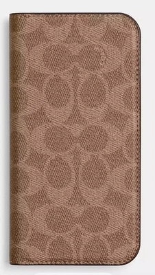 Coach iPhone 16 Pro Max Folio в подпись холщовый чехол - Изображение 1 из 4