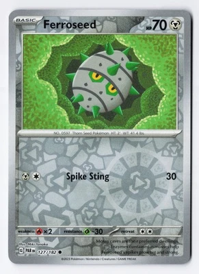 Ferroseed 127/182 - SV04: Paradox Rift Common REVERSE Holo NM - Image 1 of 2