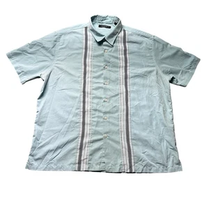 Axist Button Down Shirt Men’s XXL Blue Striped Short Sleeve Collared Casual - Picture 1 of 8