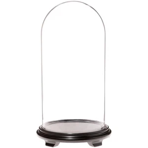 Plymor 11.75" x 23" Glass Display Dome Cloche (Black Wood Veneer Footed Base) - Picture 1 of 1