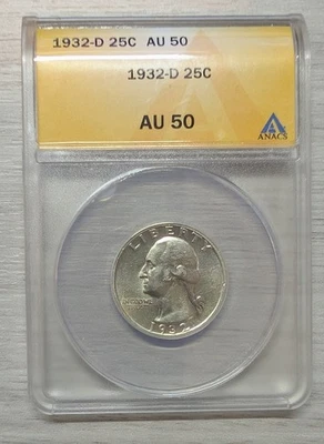 1932-D Washington Quarter Certified AU50 - Image 1 of 4