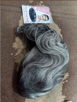 100% Human Hair Blonde Grey Highlights 13x4 Lace Front Wig - Image 1 of 4