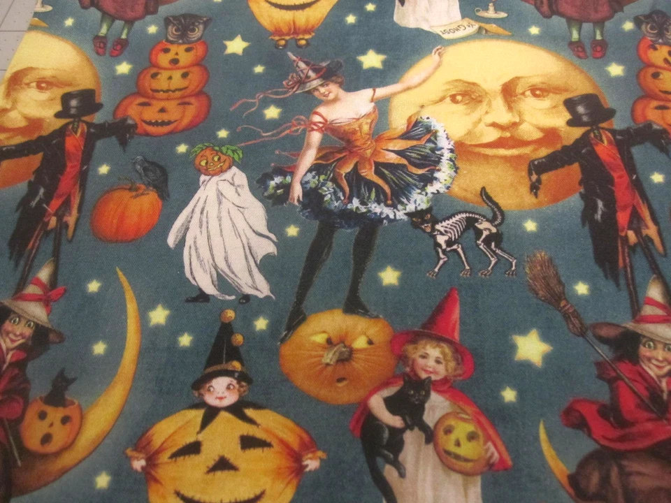 Бирюзовый Хэллоуин угощения N сладости ткани пружины Луна ведьма тыква 1ydx44 - Изображение 1 из 4