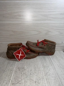 Twisted X Leather Bomber Lace up Driving Brown YDM0021 Mocs Chukka Boots 5 M NWT - Picture 1 of 10