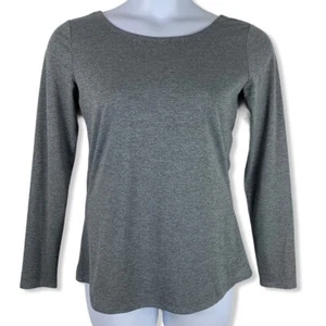 Athleta Size Small Top Long Sleeve Open Back Gray Activewear Shirt Womens - Picture 1 of 5