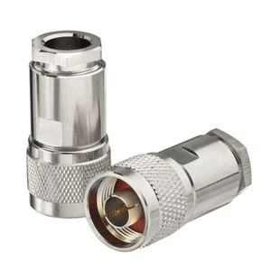 5-Pack N Type Male Clamp Connector for LMR-400 KSR-400 RG8 RG225 Coaxial Cable - Picture 1 of 4