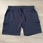 Ocean Current Pull On Sweat Shorts Cargo Shorts Men's Size XXL Blue Drawstring