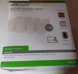 AirCare Evaporative Humidifier Replacement Super Wick HDC411 Filters 4 Pack - Picture 1 of 8