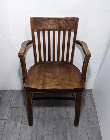 Vintage/Antique Solid Oak Wood Mission Bankers Library Office Chair Armchair Cover