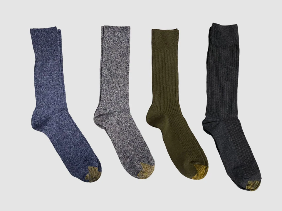 Gold Toe Men's 4-Pair Pack Green Solid Cotton Stanton Dress Socks Size 6-12 - Image 1 of 1