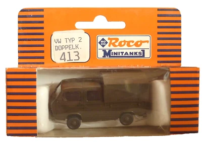 ROCO MINITANKS H0 1:87 413 VW T3 TYP 2 DOPPELKABINE BUNDESWEHR DOKA BW NEU OVP - Bild 1 von 4