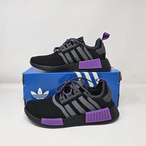 Adidas NMD_R1 Boost J 'Black/Purple' Athletic Shoe / GX5694 / Men's 6 - Womens 7 - Picture 1 of 6