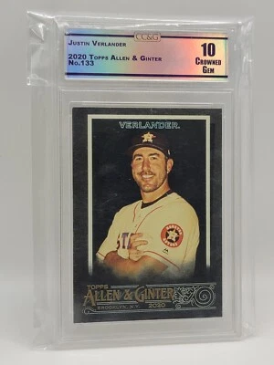 2020 Topps Allen And Ginter No.133 Justin Verlander CC&G 10 - Image 1 of 2