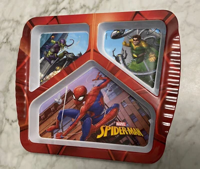 Zak! Designs Spiderman Marvel Comics Kids prato dividido brinquedo presente infantil NOVO - Imagem 1 de 4