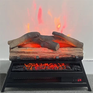 23 in Electric Fireplace Insert Log Heater w/3D Flame Remote & Overheat Function - Picture 1 of 11