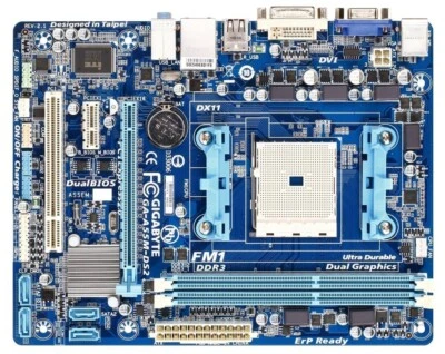 Gigabyte Technology GA-A55M-DS2 AMD Motherboard,FM1,APU,ddr3,M-ATX,dvi,vga - Image 1 of 3