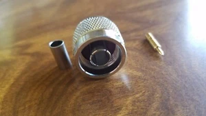 Amphenol 172100 N-Type Straight Crimp Plug Connector for RG-58, LMR-195, 50 Ohm - Imagen 1 de 5