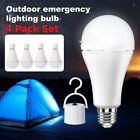 4 Pack Rechargeable Emergency LED Light Bulb for Power Outage Battery Backup E26