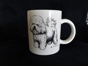 Vintage Cindy Farmer Standing Bichon Frise White Mug - Picture 1 of 4